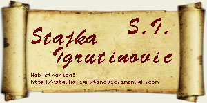 Stajka Igrutinović vizit kartica